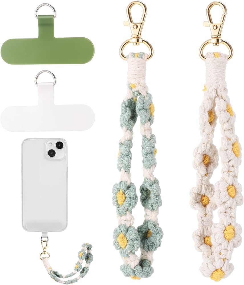 Amazon.com: Jspupifip 2 PCS Boho Macrame Phone Wrist Strap,Cute